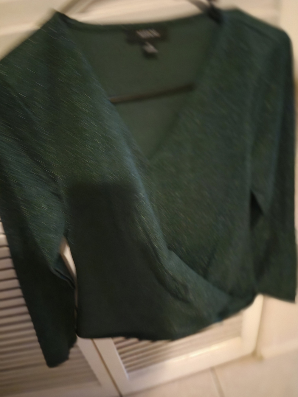 Dark Green Women's Wrap Sweater